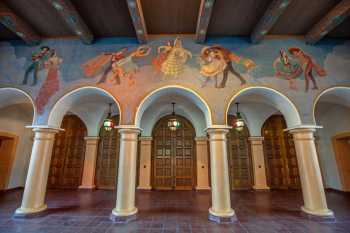 Mural above theatre entrance, depicting various traditional Spanish dances