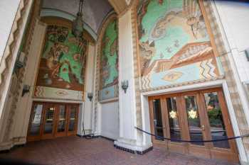 Avalon Theatre, Catalina Island, California (outside Los Angeles and San Francisco): Exterior Ticket Lobby Doors and Murals