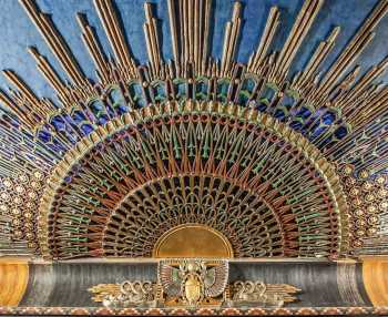 Egyptian Theatre, Hollywood, Los Angeles: Hollywood: Ceiling Sunburst (Organ Grille) Closeup
