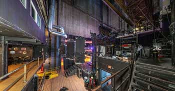 Globe Theatre, Los Angeles, Los Angeles: Downtown: Backstage from Upstage Left (Panoramic view)