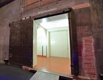 Royce Hall, UCLA, Los Angeles: Greater Metropolitan Area: Loading door at center of rear stage wall