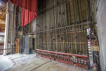 State Theatre, Los Angeles, Los Angeles: Downtown: Counterweight Wall from Upstage