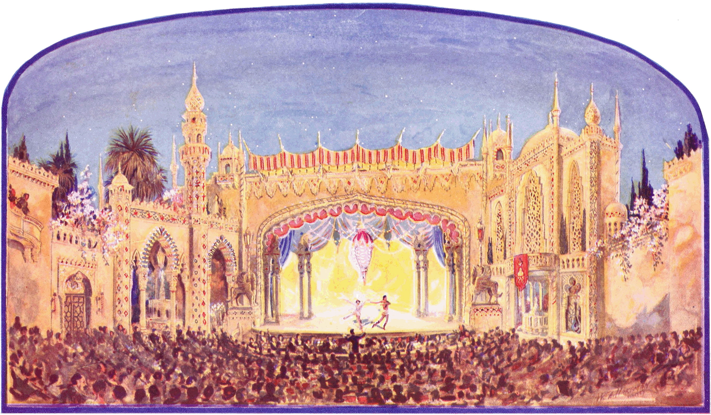 Sketch for the interior of a Persian atmospheric theatre