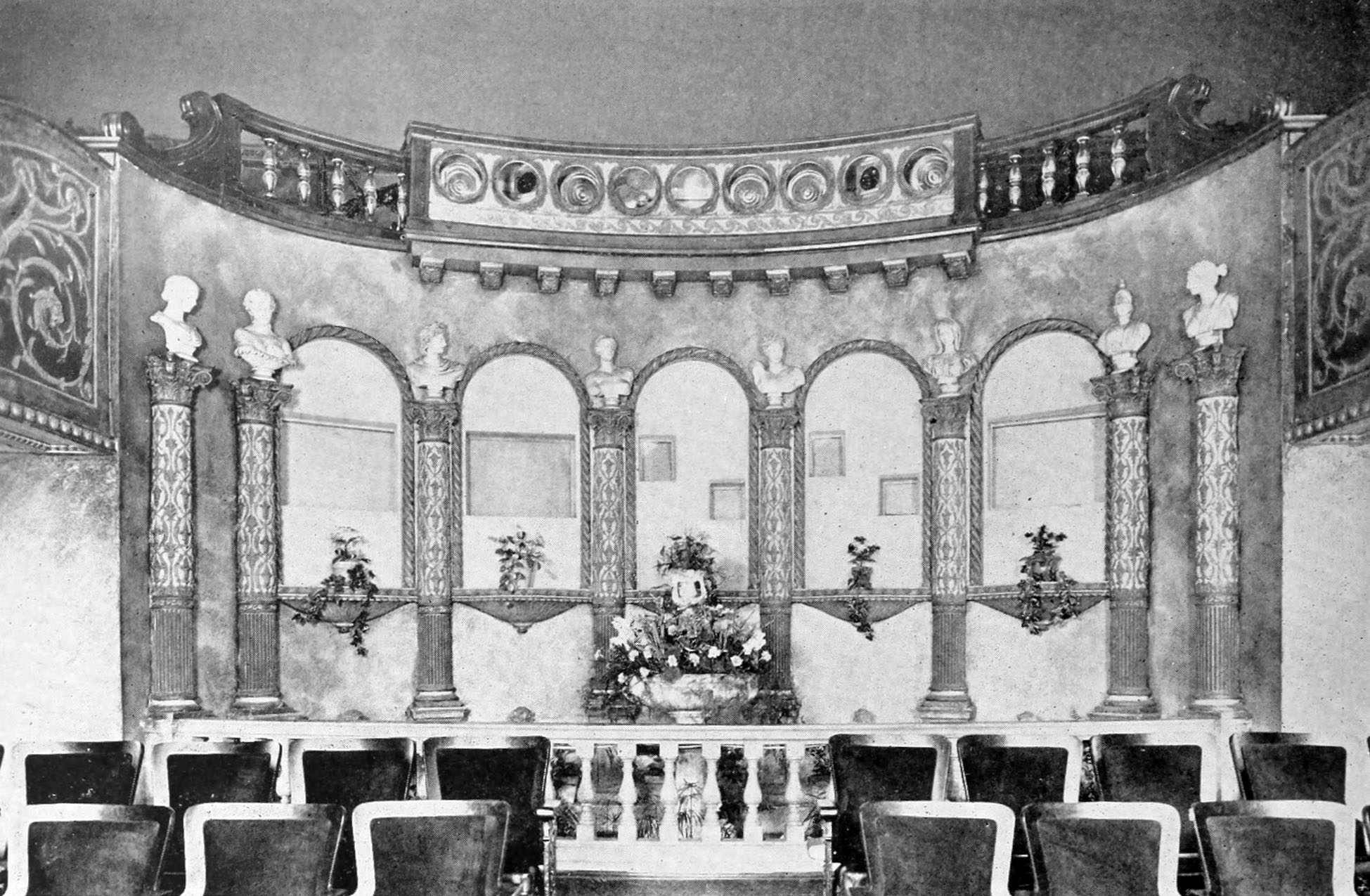 Location and artistic treatment of Projection Room and Balcony floods, Capitol Theatre, Chicago.