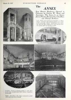 Two-page feature on the theatre, from the 19th March 1927 edition of <i>Exhibitors Herald</i> (1.9MB PDF)