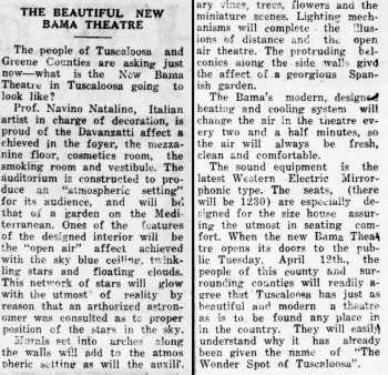 Preview of the theatre as printed in the 6th April 1938 edition of the <i>Greene County Democrat</i> (520KB PDF)