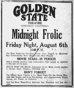 Opening ad, as printed in the 2nd August 1926 edition of <i>The Californian</i> (430KB PDF)