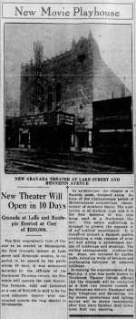 News of the theatre’s upcoming opening, as printed in the 16th September 1928 edition of <i>The Minneapolis Sunday Tribune</i> (300KB PDF)