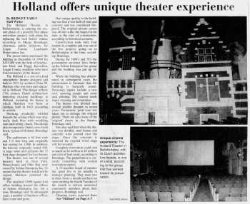 News of the theatre’s ongoing refurbishment, as printed in the 25th August 2000 edition of <i>The Urbana Daily Citizen</i> (1.2MB PDF)