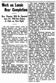 News of the theatre’s imminent opening, as reported in the 16th June 1931 edition of <i>The Santa Fe New Mexican</i> (820KB PDF)