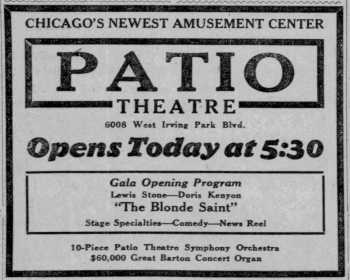 Opening Ad, as printed in the 29th January 1927 edition of the <i>Chicago Tribune</i> (JPG)
