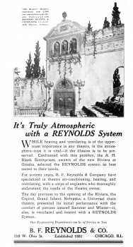 Advertisement featuring the theatre, as printed in the 16th April 1927 edition of <i>Exhibitors Herald</i> (500KB PDF)