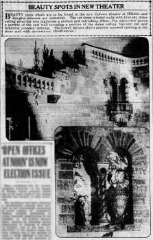 Preview of the new theatre, as printed in the 12th July 1928 edition of <i>The Wichita Evening Eagle</i> (1.3MB PDF)
