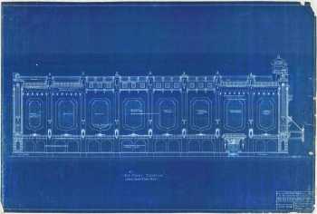 Exterior longitudinal section, courtesy Winnipeg Architecture Foundation (JPG)