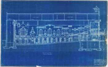 Interior longitudinal section, courtesy Winnipeg Architecture Foundation (JPG)