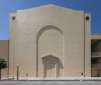 Alex Theatre, Glendale, Los Angeles: Greater Metropolitan Area: Exterior Rear Stagehouse wall with original Load-In Door at Center