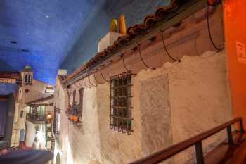 Arlington Theatre, Santa Barbara, California (outside Los Angeles and San Francisco): Balcony Right Buildings Closeup