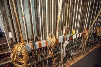 Arlington Theatre, Santa Barbara, California (outside Los Angeles and San Francisco): Counterweight Lock Rail Closeup