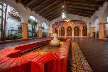 Arlington Theatre, Santa Barbara, California (outside Los Angeles and San Francisco): Paseo tiled fountain