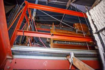 Arlington Theatre, Santa Barbara, California (outside Los Angeles and San Francisco): Organ components above Stage Left Proscenium