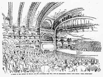 Illustration of opening night at the Auditorium Theatre, as printed in the 10th December 1889 edition of the <i>Chicago Tribune</i> (JPG)