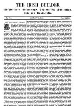 Part One of a review of the Auditorium Theatre as printed in the 1st January 1890 edition of <i>The Irish Builder and Engineer</i> (2.4MB PDF)