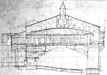 Original section through building looking across auditorium (540KB JPG)