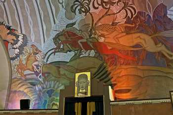 Avalon Theatre, Catalina Island: Closeup detail of mural featuring horses