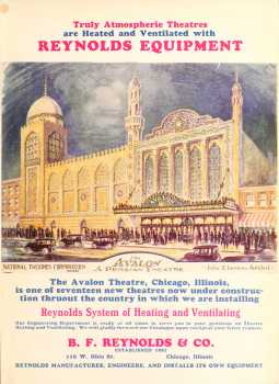 <i>B.F. Reynolds & Co.</i> ad from December 1926 featuring the new theatre, as printed in the 25th December 1926 edition of <i>Motion Picture News</i> (1.6MB PDF)