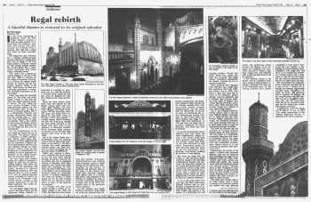 News of the theatre’s rebirth, as printed in the 25th October 1987 edition of the <i>Chicago Tribune</i> (680KB PDF)