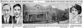 Preview of the opening of the Aztec Theatre as published in the 4th June 1926 edition of the <i>San Antonio Light</i> (610KB PDF)