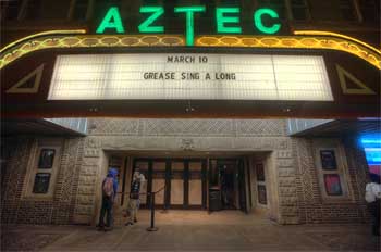 Aztec Theatre, San Antonio: Entrance at Night
