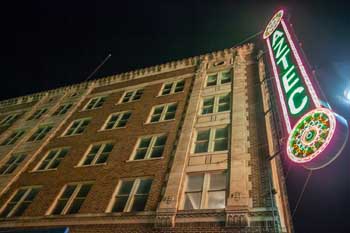 Aztec Theatre, San Antonio, Texas: West Façade and Vertical Sign