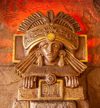 Aztec Theatre, San Antonio: Sculpture Inspired By Zapotec Funerary Urn Closeup