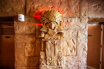 Aztec Theatre, San Antonio, Texas: Sculpture Inspired By Zapotec Funerary Urn in West Promenade