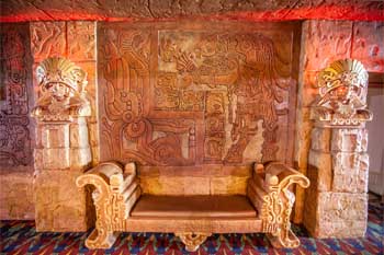 Aztec Theatre, San Antonio, Texas: West Promenade Bench And Mural