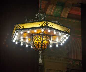 Balboa Theatre, San Diego, California (outside Los Angeles and San Francisco): One of the four Spanish-themed chandeliers