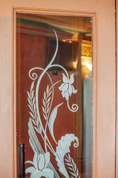 Balboa Theatre, San Diego, California (outside Los Angeles and San Francisco): Door Engraving Closeup