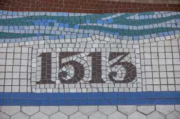 Balboa Theatre, San Diego, California (outside Los Angeles and San Francisco): Mosaic Date Closeup