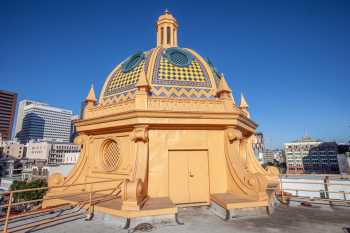 The theatre’s polychrome tiled dome