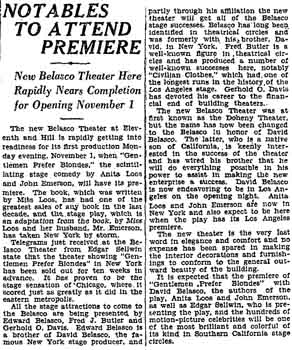 Progress update as printed in the 17th October 1926 edition of the <i>Los Angeles Times</i> (670KB PDF)