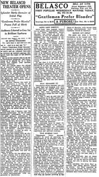 Review of the theatre’s opening as featured in the 2nd November late edition, and reprinted in the 3rd November 1926 edition, of the <i>Los Angeles Times</i> (230KB PDF)