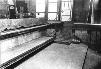 View of the 1912 Water Tank from Stage Right, clearly showing the four cross-stage elevators/bridges (JPG)