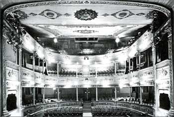 Auditorium circa 1970 showing central aisle through what was, at one time, the Royal Box in the center of the Dress Circle (JPG)