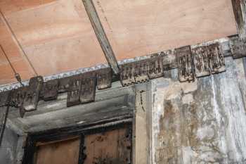 Britannia Panopticon, Glasgow, United Kingdom: outside London: Backdrop Pulleys Closeup, at Stage Right