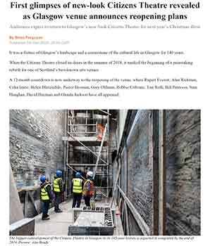 A first glimpse of the new-look Citizens Theatre, as printed in the 7th December 2023 edition of <i>The Scotsman</i> (2.9MB PDF)