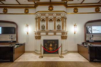 Copley Symphony Hall, San Diego, California (outside Los Angeles and San Francisco): Lobby Fireplace