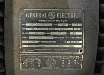 Earl Carroll Theatre, Hollywood: Inner revolve motor specification plate