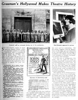 Review of the theatre’s opening night and preparations, as printed in the 2nd December 1922 edition of <i>Exhibitors Herald</i> (650KB PDF)