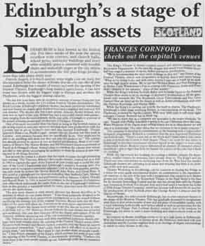 A progress update on the new Festival Theatre as featured in the 16th June 1994 edition of <i>The Stage</i> (850KB PDF)